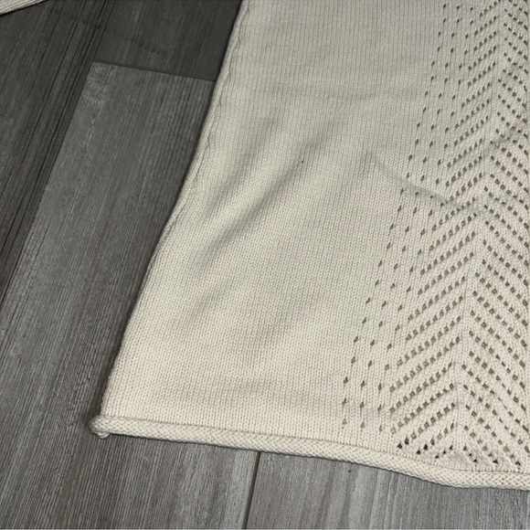 Calvin Klein CK Jeans Knit Embellished Sweater 3/4 Sleeve Ivory Size Medium NWT - Picture 6 of 8